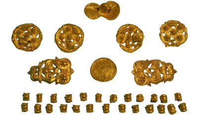 Комплект златни апликации за конска амуниция от надгробна могила край гр. Приморско, 320-380 г. пр. Хр.