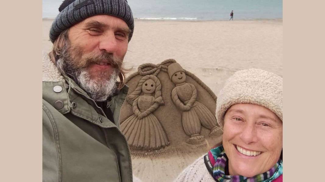Remy and Paul, who sculpt stories from sand, draw inspiration from