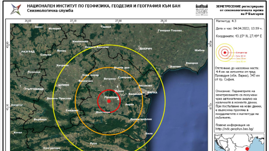 Силно земетресение край Варна