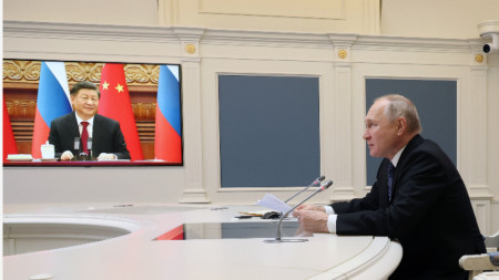 По време на разговорите между лидерите на Русия и  Китай Владимир Путин и Си Цзинпин - 30 декември 2022 г.