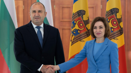 Președinții Rumen Radev și Maia Sandu,  Chișinău, 27 octombrie 2022 