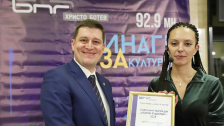 Генералният директор на БНР Милен Митев и носителката на 