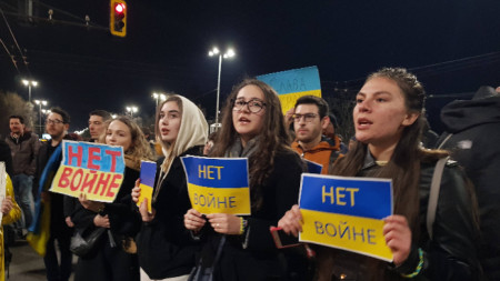 Шествие за мир в София по повод един месец от началото на войната, 24 март