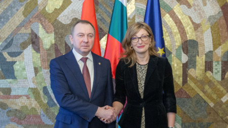Външният министър Екатерина Захариева и беларуският ѝ колега Владимир Макей в София.