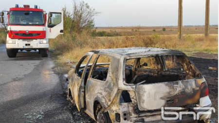Кола изгоря на пътя Хасково - село Въгларово