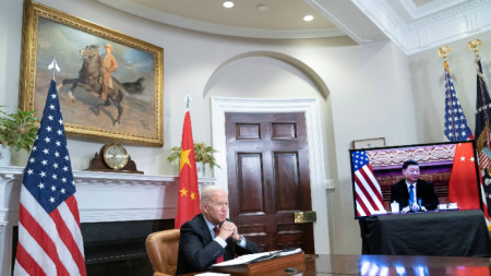 Президентът на САЩ Джо Байдън проведe тази нощ онлайн среща