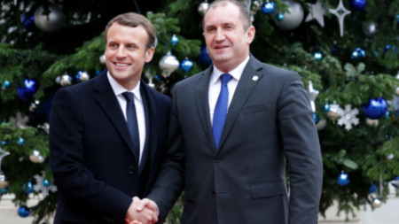 Rumen Radev with Emmanuel Macron on 12 December 2017