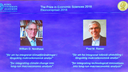 Уилям Нордхаус и Пол Роумър са тазгодишните носители на Нобеловата награда за икономика