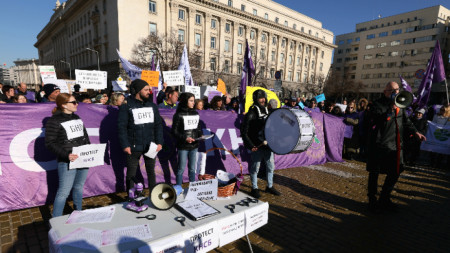 Протест на служители в обществените медии, София, 20 март 2025 г.