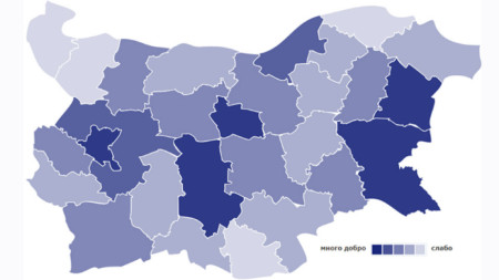 Карта на икономическото развитие / Снимки: ИПИ
