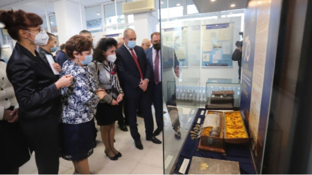 President Radev at the opening of the exhibition on 70th anniversary of State Archives