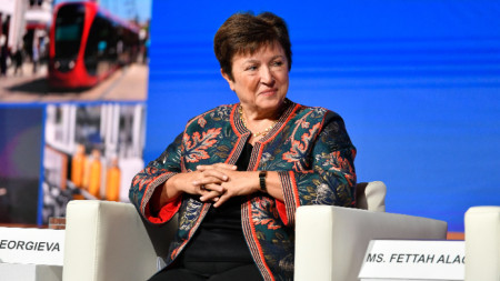 Кристалина Георгиева по време на годишната среща на МВФ и СВ в Маракеш, Мароко