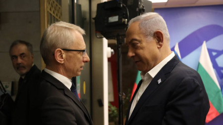 Премиерът Николай Денков (вляво) и с министър-председателят на Израел Бенямин Нетаняху - 6 октомври 2023 г.