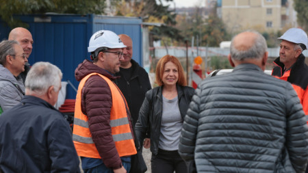 Йорданка Фандъкова направи проверка на изграждането на разширението на третия метродиаметър в София, 2 ноември 2023 г.