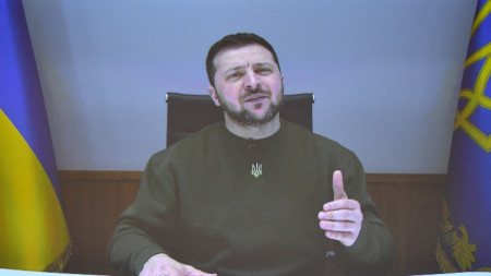 Володимир Зеленски говори чрез видеовръзка на 59-ата Мюнхенска конференция по сигурността в Мюнхен, Германия, 17 февруари 2023 г.