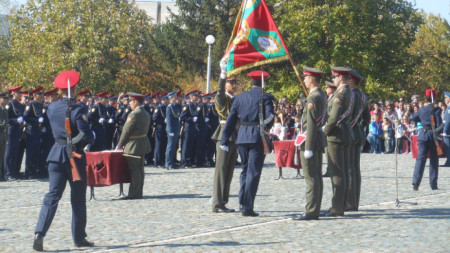 Церемонията по полагане на клетва от курсантите в Националния военен университет „Васил Левски“ във Велико Търново.