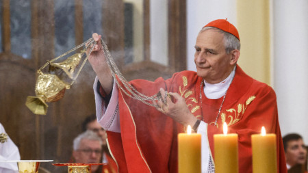 Кардинал Матео Дзупи, пратеник на папата, отслужва Света литургия в катедралата 