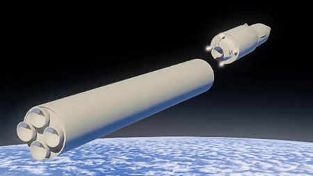 Илюстрация на полета на междуконтиненталната хиперзвукова ракета„Авангард“