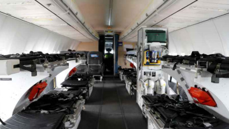 Кабина на самолет на ЕС за медицинска евакуация, използван в Полша. 