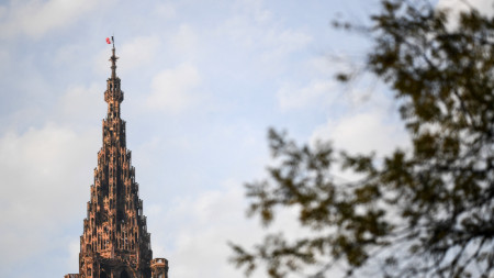 Изглед към Страсбургската катедрала. 