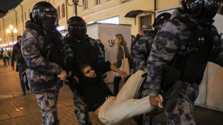 Арест на протест в Москва, 21 септември 2022 г.