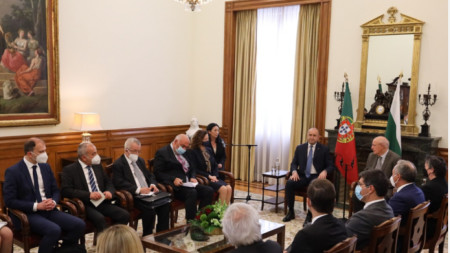 President Rumen Radev with President of the Assembly of Portufal Augusto Santos Silva, April 13, 2022
