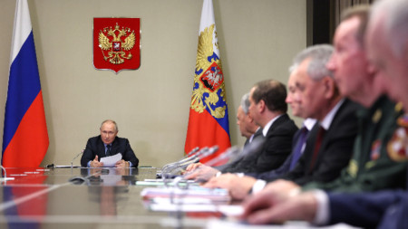 Момент от съвещанието на Съвета за сигурност на Руската федерация - Москва, 30 октомври 2023