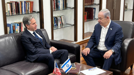 Държавният секретар на САЩ Антъни Блинкън и министър-председателят на Израел Бенямин Нетаняху - Тел Авив, 3 ноември 2023