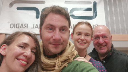 Калина Станева, Светозар Кнезовски, Елизабет Марангозова и Емил Янев в студиото на програма „Христо Ботев“