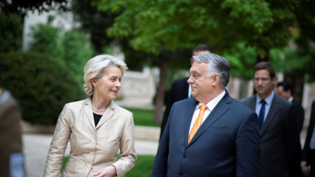 Председателката на ЕК Урсула фон дер Лайен и министър-председателят на Унгария Виктор Орбан 