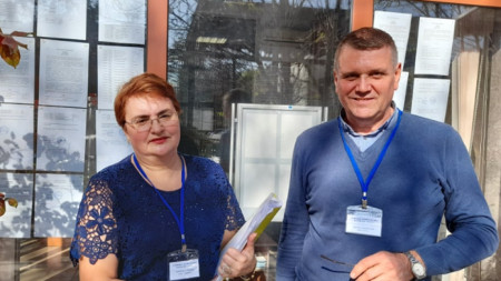 Мариана Гърдева, говорител на РИК Ямбол и Милко Димитров, председател на РИК Ямбол   