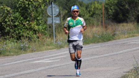 Владимир Ставрев на 80-ти километър от Дунав Ултра пробега