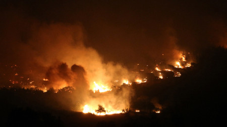Пожарът, който бушува близо до Александруполис, Северна Гърция, 19 август 2023 г.