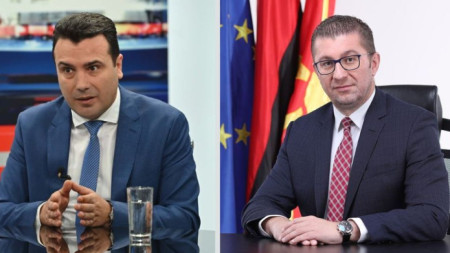 Лидерът на СДСМ Зоран Заев (вляво) и на ВМРО-ДПМНЕ Християн Мицкоски.