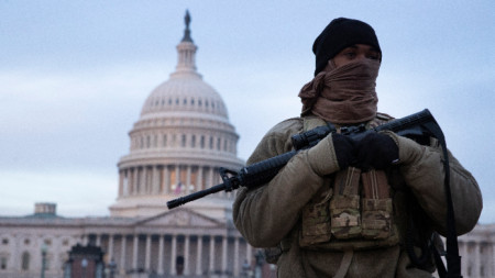 Националната гвардия охранява Капитолия във Вашингтон, 15 януари 2021 г.