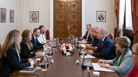 Президентът Румен Радев на среща с наблюдатели на ОССЕ за изборите, 13 септември 2022 г. 