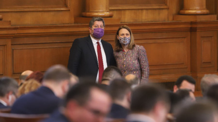 MPs Hristo Ivanov and Iva Miteva