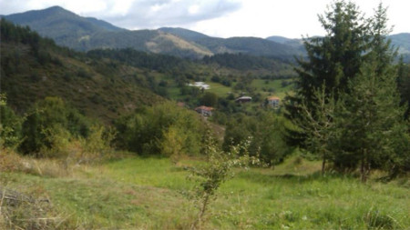 View of the village of Poprelka in the Rhodope Mountains