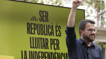 Пере Арагонес, премиер на Каталуния, държа реч по случай националния празник на испанската провинция