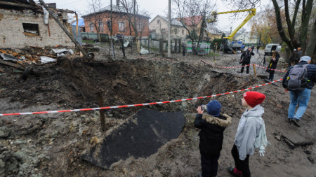 Последствия от ракетен удар в Солонка край Лвов, 16 ноември 2022 г.