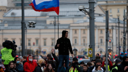 Митингът в подкрепа на Навални в Москва - 21 април 2021 г.