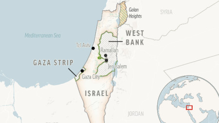 Карта на Израел и палестинските територии