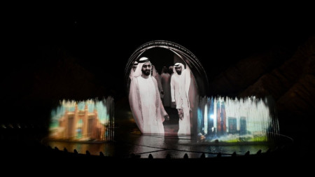 Кадър от церемонията, с която на 2 декември в Хата бе отбелязан Националният ден на ОАЕ.