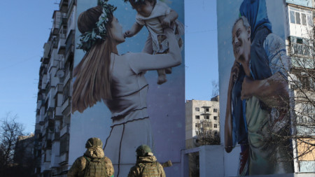 Украински военни в Бахмут, Източна Украйна, 9 януари 2023 г.