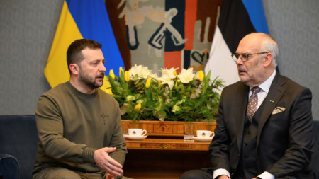 Украинският президент Володимир Зеленски се срещна с естонския си колега Алар Карис в Талин - 11 януари 2023