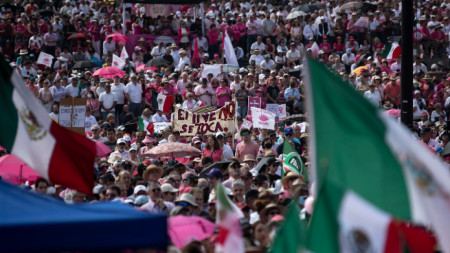 Според организаторите 500 000 души са взели участие в протеста в столицата на Мексико.