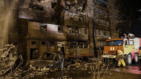 Пожарникари на мястото на катастрофата в Краснодарски край.