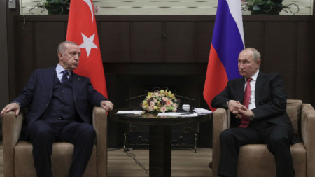 Ердоган и Путин по време на тяхна среща в Сочи - 29 септември 2021