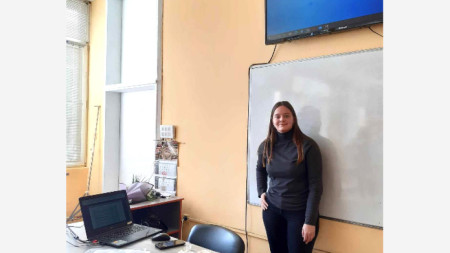 Александра Венелинова при посещението си в ГПЧЕ - Видин
