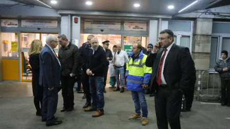 Bulgaria's Minister of Interior Mladen Marinov at the scene of the accident